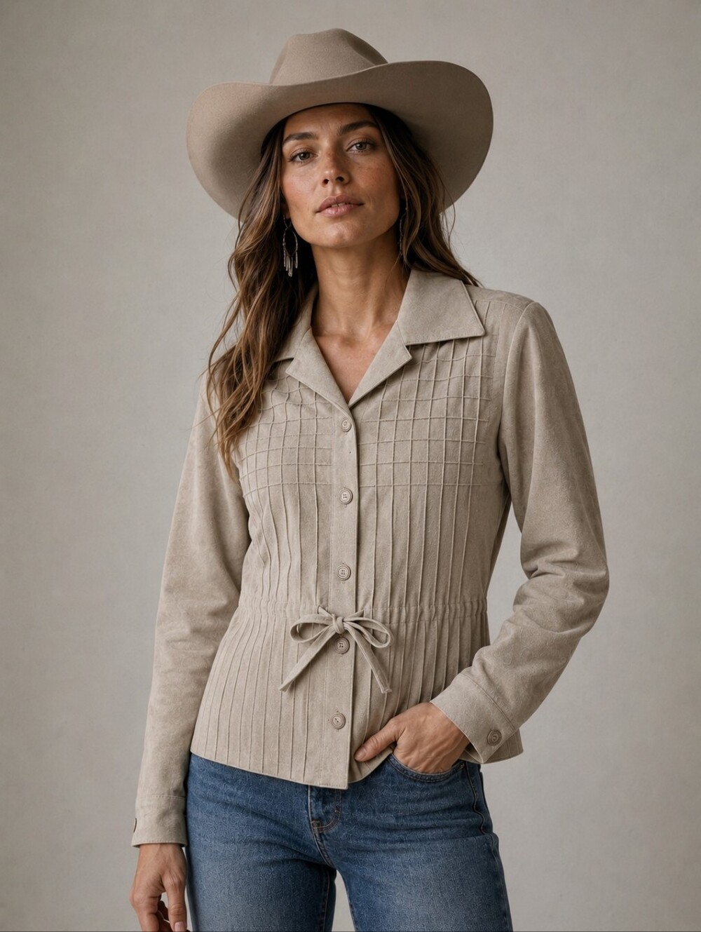 Vintage Brodkin Ultrasuede Jacket Size L Western Cinch Waist
